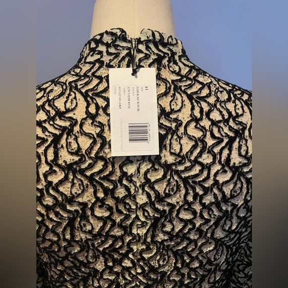 Emilia Wickstead Black and Ivory Flocked Lace Dress - Picture 3 of 16